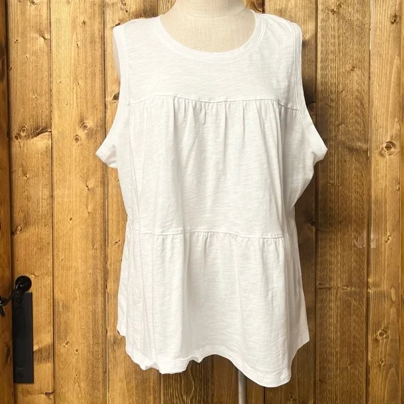 NWT Time & Tru XXXL (22) Casual Tiered Tank Top Lot- White Black 100% Cotton - Picture 3 of 6